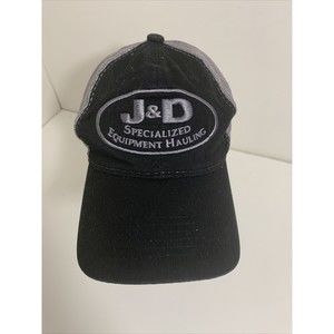 J & D Specialized Equipment Hauling Tennessee Black Gray Trucker Mesh Hat Cap